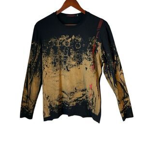Black Artsy Long Tattoo Sleeve TShirt, M. Krush Clothing grunge